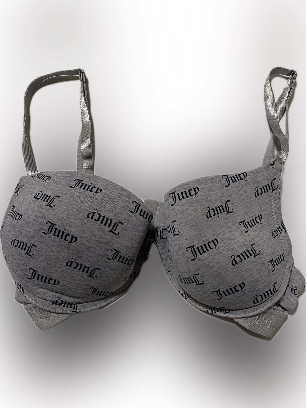 Juicy Couture Gray Logo Push-Up Bra